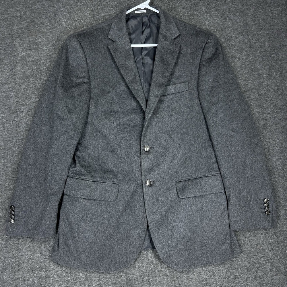 Joseph Abboud Blazer Mens 38R Gray 100% Cashmere Tollegno 1900 Two-Button